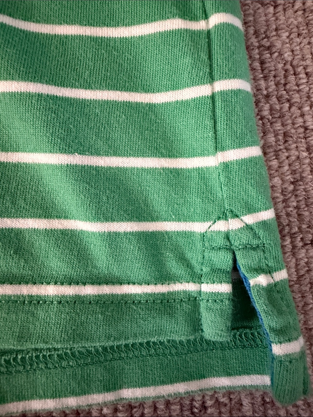 Boden Green and White Striped Polo Shirt With Pocket Boys Size 11-12Y - Picture 8 of 8